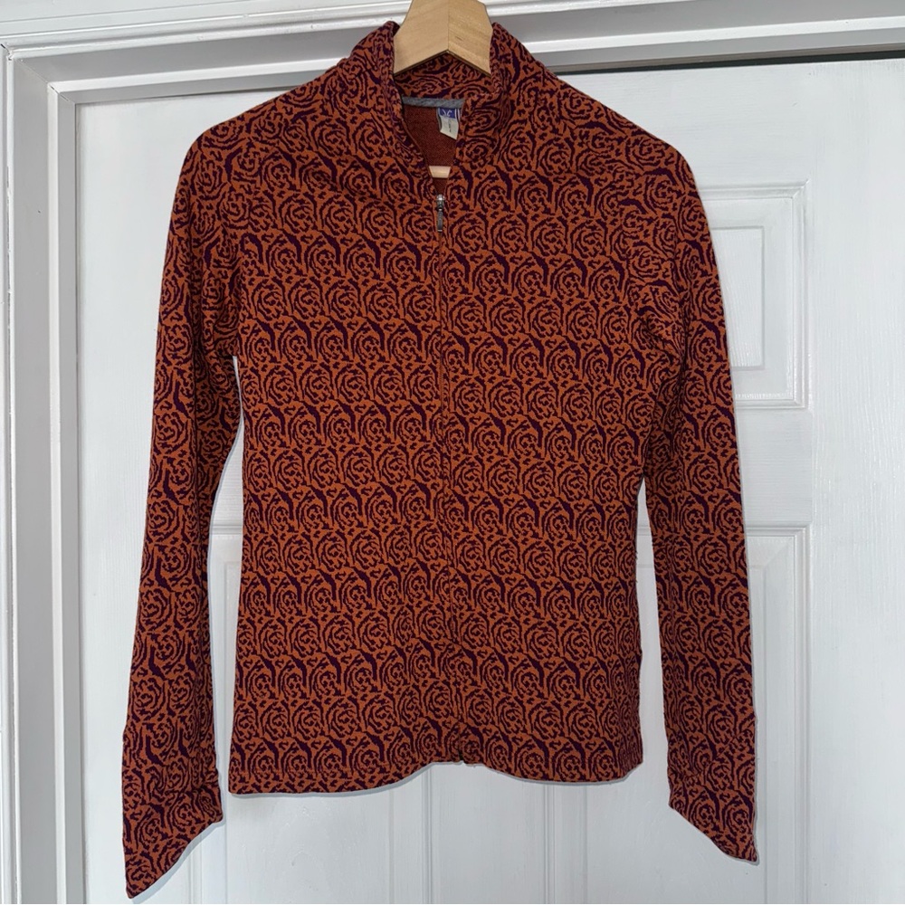 Ibex Merino Wool Zip Up Top Jacket S Orange